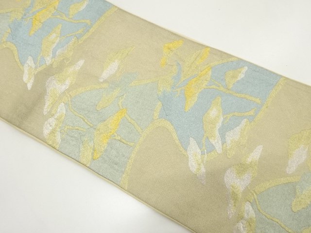 JAPANESE KIMONO / ANTIQUE FUKURO OBI / WOVEN PINE PATTERN A FLOWING WA